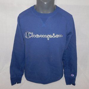 Champion Mens L BLue Logo Crewneck Sweatshirt Activewear Gym Athleisure Spellout